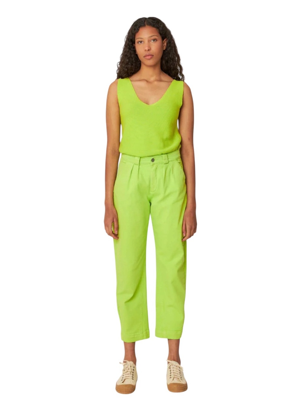 SKFK Amata Acid Green Cropped Utility Pants NWT US 6
